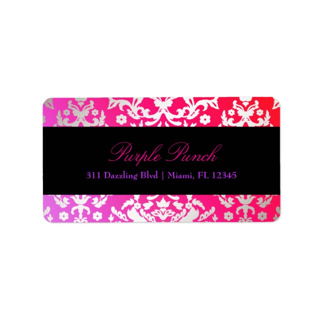 311-Dazzling Damask Purple Punch Label (Front)