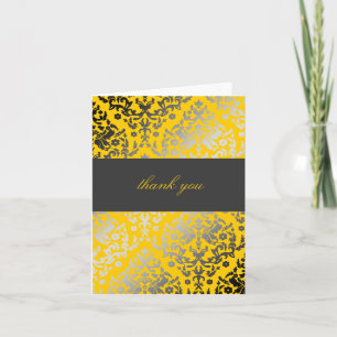 311-Dazzling Damask Thank You Yellow Card