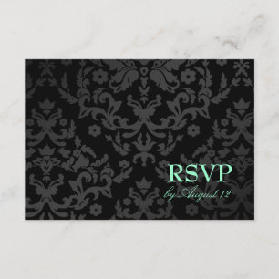 311 Dazzling Damask Turquoise RSVP Small Card