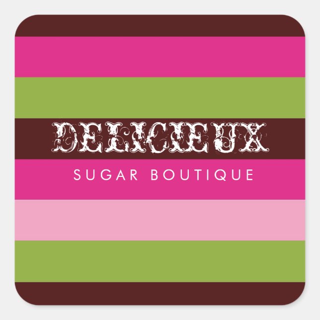 311 Delicieux Candy Stripes Square Sticker (Front)
