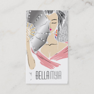311-Diamond Geisha Grey Shimmer Business Card