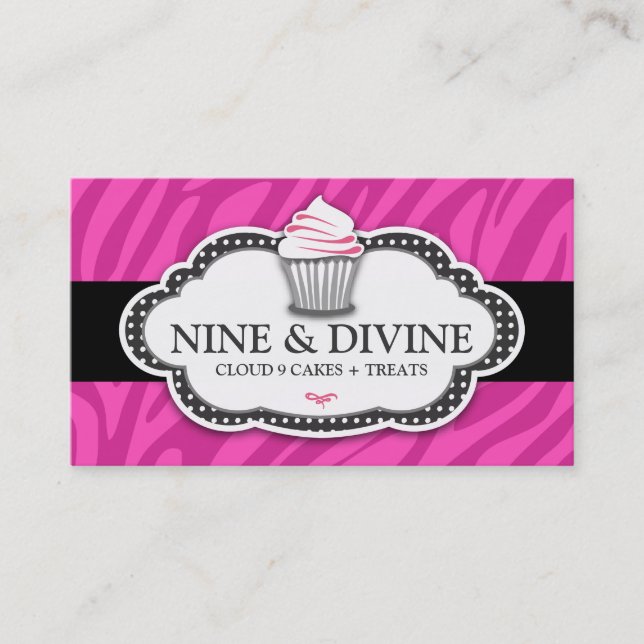 311 Divine Pink Zebra Stripes Business Card (Front)
