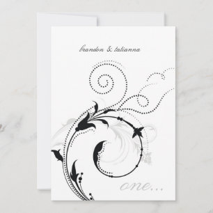 311-Dotted Desire Black and White Invitation