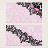311 Dream in Leopard & Lace Girly Pink Name Card (Front & Back)