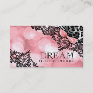 311 Dream in Light Leopard & Lace Sweet Pink Pearl Business Card