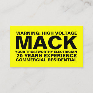 311 Electrician Yellow Indestructible Card