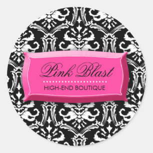 311-Elegant Pink Blast Damask Stickers
