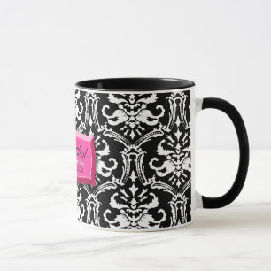311-Elegant Pink BlastDamask Coffee Mug