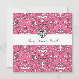 311-Emmy Pink Delish Damask Invitation