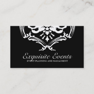 311 Exquisite Damask Black Business Card