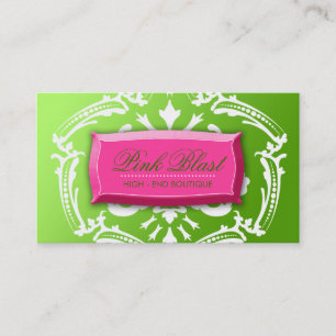 311-Exqusite Lime Blast Damask Business Card