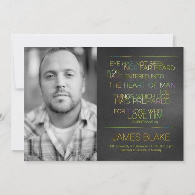 311 Eye Has Not Seen Green Graduation Announcement (Front)