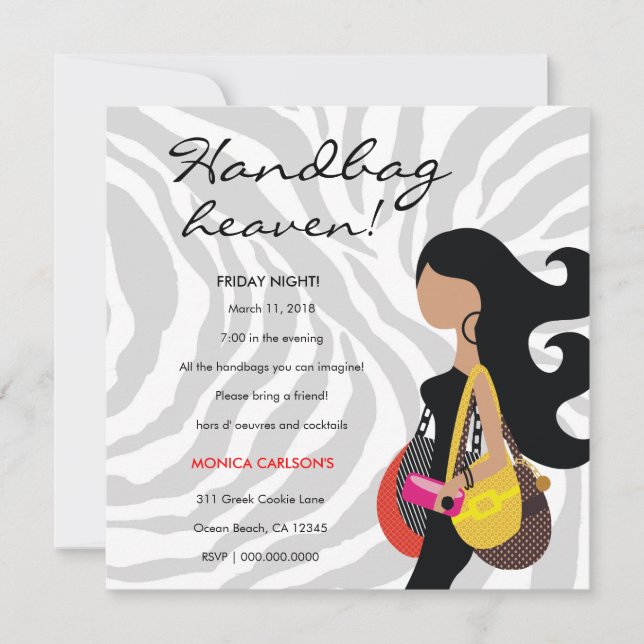 311-Fashionista Handbag Heaven Invitation (Front)