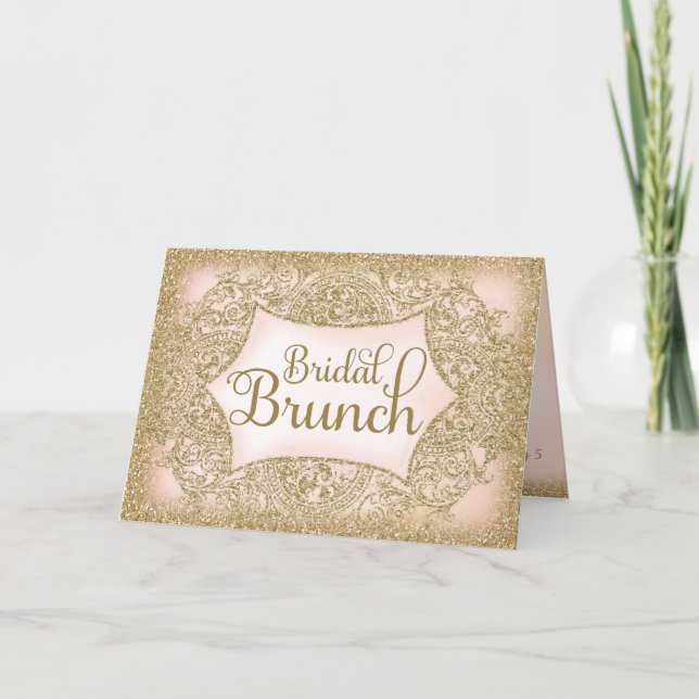 311 Faux Glitter Bridal Brunch Script Invitation (Front)