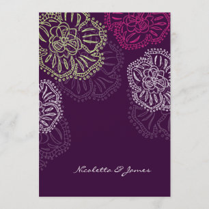 311-Floral Flatter Invitation   Purple