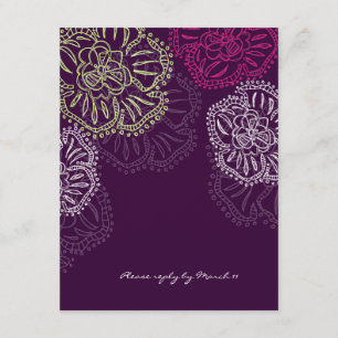 311-Floral Flatter RSVP Card   Purple