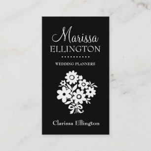 311 FLOWER BOUQUET BLACK AND WHITE BUSINESS CARD