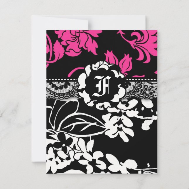 311 FLOWER FLAUNT PINK INVITATION (Front)