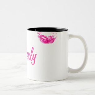 311 Funny Faux Lipstick Imprint Two-Tone Coffee Mug