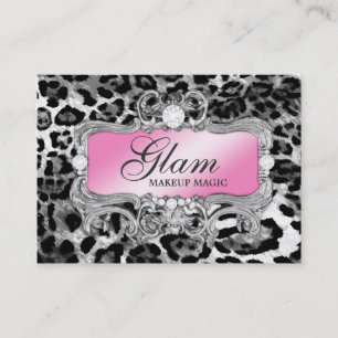 311 Glam Crazy Pink Black Leopard Business Card