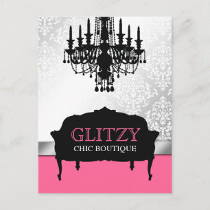 311-Glitzy Chic Boutique - Rose Pink Vertical Postcard