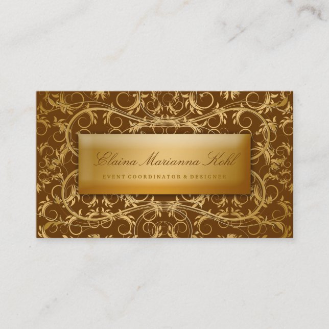311-Golden diVine #2 Chocolate Brown Business Card (Front)