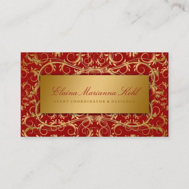 311 Golden Divine Cherry Red Business Card (Front)