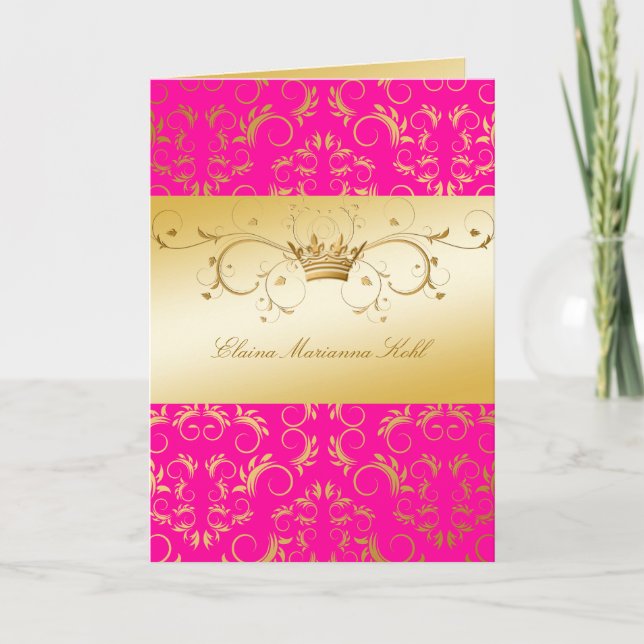 311-Golden diVine Passion Pink Invitation (Front)
