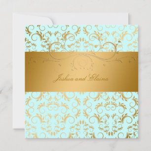 311-Golden diVine Sky Blue  5.25 x 5.25 Invitation
