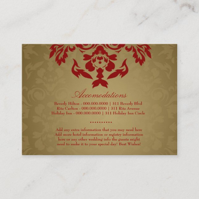 311- Golden Flame Accommodation Card (Front)