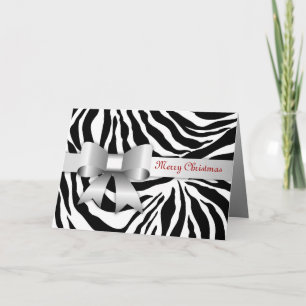 311-Golden Red Zebra Photo Christmas Card