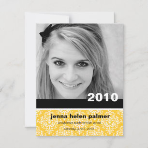 311-Graduation Damask Announcement Invitation