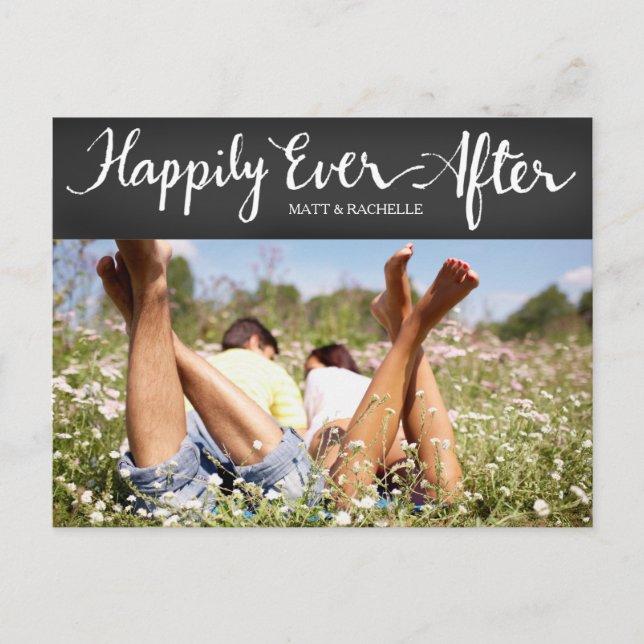 311 Grey Happily Ever After Floral Thank You Postcard (Front)