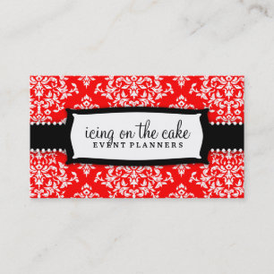 311 Icing on the Cake Cherry - White Damask Business Card