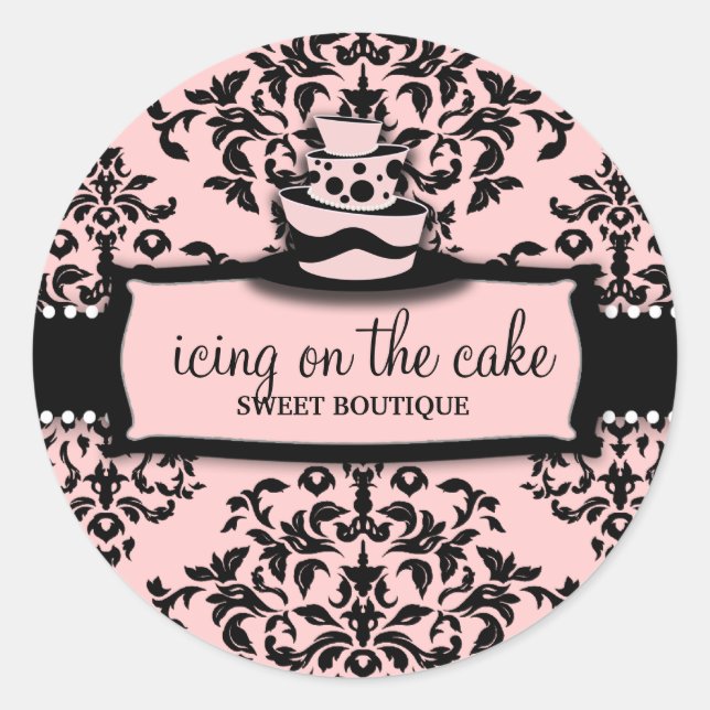 311 Icing on the Cake Sweet Icing Pink 3 Tier Classic Round Sticker (Front)