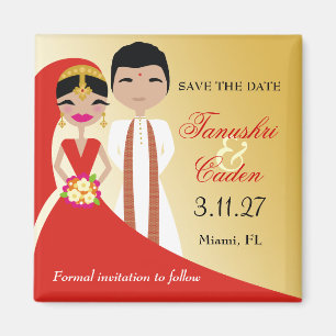 311- Indian Beauty Bride with Groom Magnet