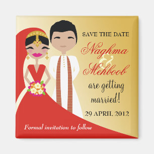 311 Indian Beauty Bride with Groom Magnet