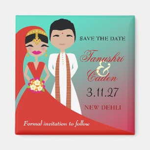 311- Indian Beauty Bride with Groom Turq Dream Magnet