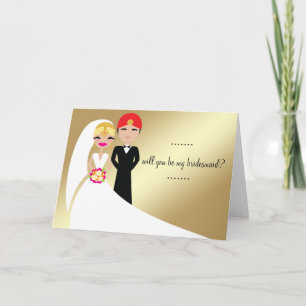 311 Indian Bride in White Gown Blonde Invitation