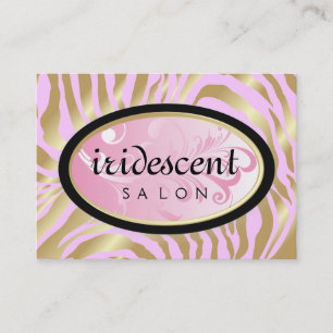 311-Iridescent Golden Zebra Candy Pink Appt Card