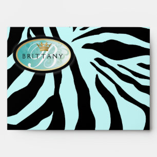 311-Iridescent Zebra - Golden Turquoise Envelope