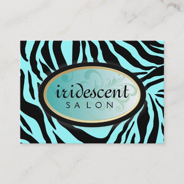 311-Iridescent Zebra Turquiose Appt Card (Front)