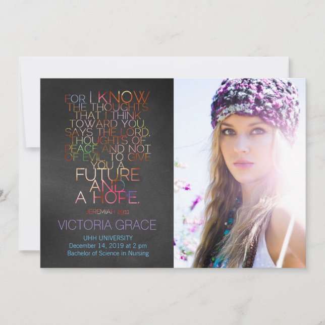 311 Jeremiah 29:11 Graduation Annoucement Announcement (Front)