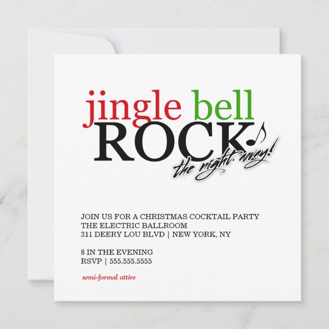 311 Jingle Bell Rock the Night Away Invitation (Front)