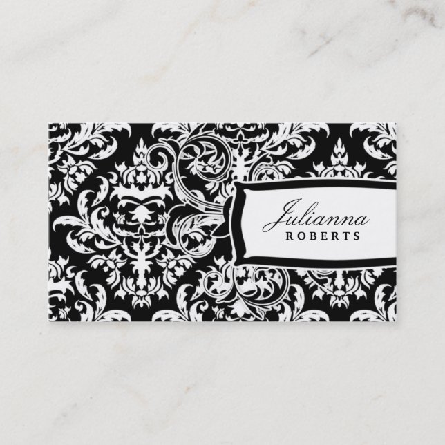 311-Julianna Day n' Night Damask Business Card (Front)