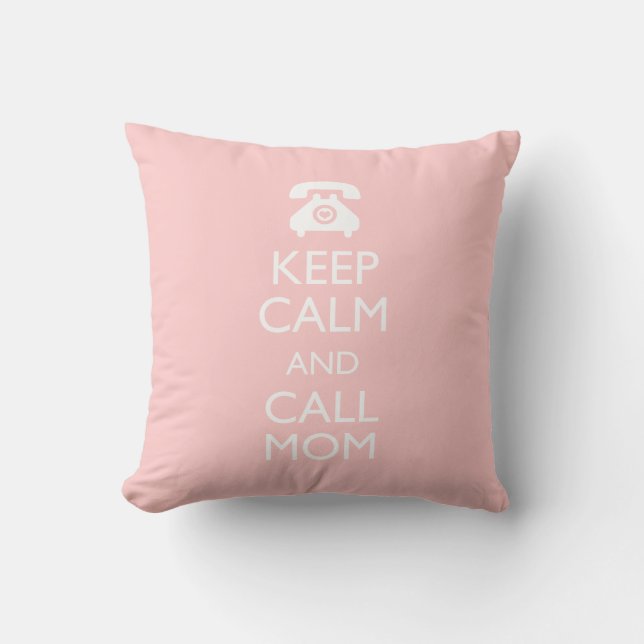 311 Keep Calm and Call Mum Peach Pillow (Front)