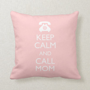 311 Keep Calm and Call Mum Peach Pillow