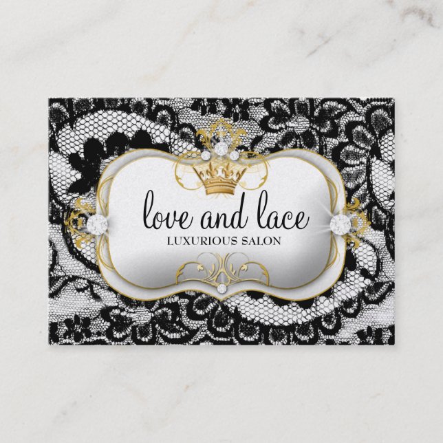311 Lace de Luxe Ciao Bella Metallic Gold Appoint Appointment Card (Front)