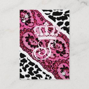 311-Lacy Leopard & Tiara Business Card