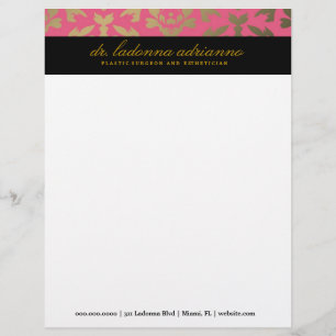 311 Ladonna Damask Pink Letterhead Design